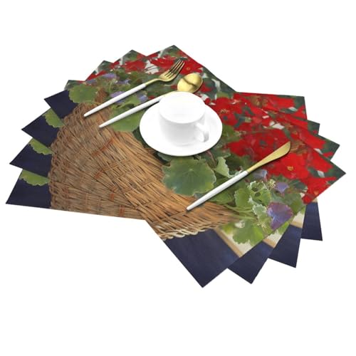 Sets de table antidérapants et thermorésistants géranium