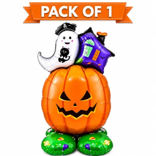 Image of AMFIN Halloween Pumpkin Ghost House Foil Balloon Decoration
