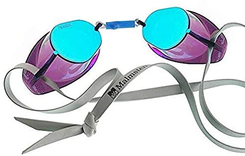 Malmsten Gafas de Natación Suecas Originales Metallic, color azul