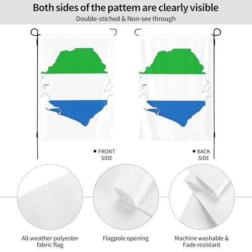 Drapeau Sierra Leone double face résistant aux intempéries pour jardin