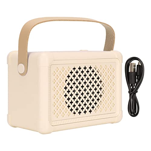 ciciglow Retro Bluetooth Speaker, Portable Vintage Radio FM with Loud Volume, Strong Bass Enhancement, Bluetooth 5.0 Wireless Connection, TF Card USB and AUX Player (Yellow)