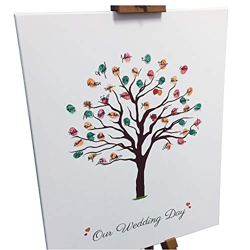 KATINGA Leinwand zur Hochzeit - HERBSTBAUM - als Gästebuch für Fingerabdrücke (40x50) Cover