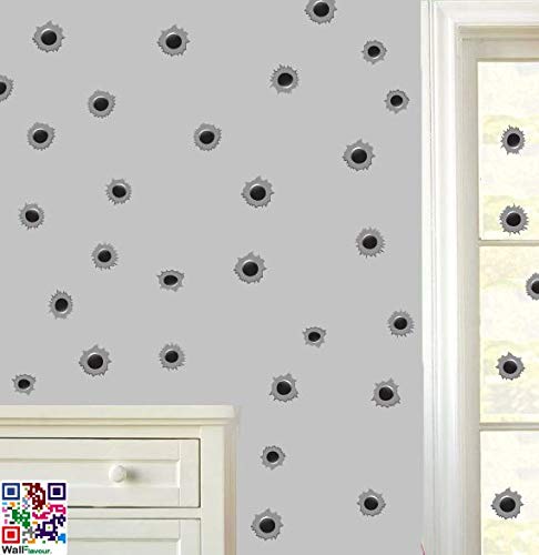 Stickers On Your Wall Bullet Holes - Pack Of 120 - Wall Art Vinyl Printed Stickers