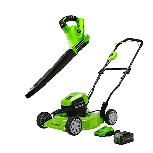 Greenworks 40V 19' Brushless Cordless Electric Lawn Mower,...