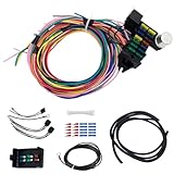 14 Circuit Universal Wiring Harness for Chevy Ford Chrysler Mopar Street Muscle Car Hot Rod Rat XL 12V Harness Kit 14 Fuse Electrical Wire Harness