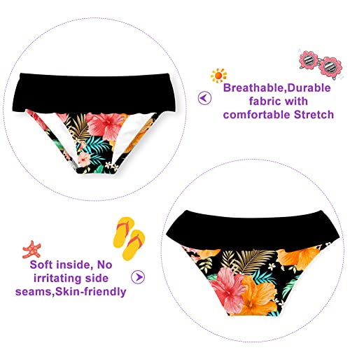Image of Funnycokid Girls Swimsuit Toddler Bathing Suit Long Sleeve 2 Piece Rash Guard Set for Kids 2-10 Years