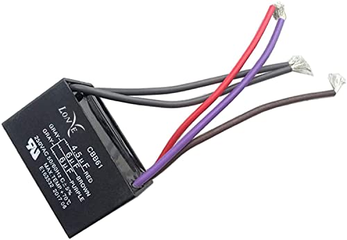 LONYE 5 Wire Ceiling Fan Capacitor Replacement for New TECH CBB61 250VAC 50/60 Hz 4.5 + 6 + 6μF
