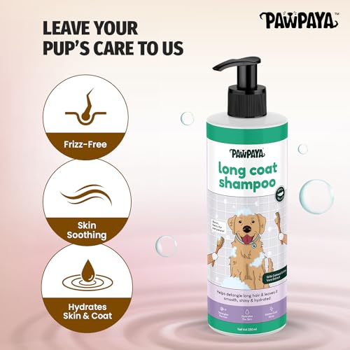 Image of Pawpaya Shampoo Pawpaya Shampoo for Dogs | Gentle Deep Cleansing Formula for Healthy Skin & Soft, Shiny Coat | Suitable for All Dog Breeds & Coat TypesDogs