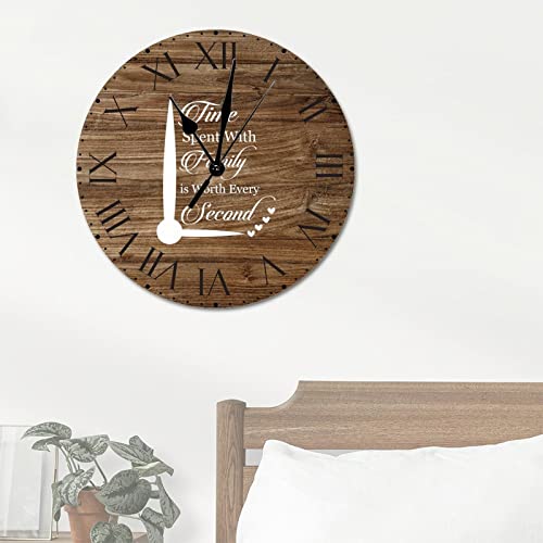 Horloge à suspendre chiffres romains 30,5 cm : pendule silencieuse à piles style ferme - 5