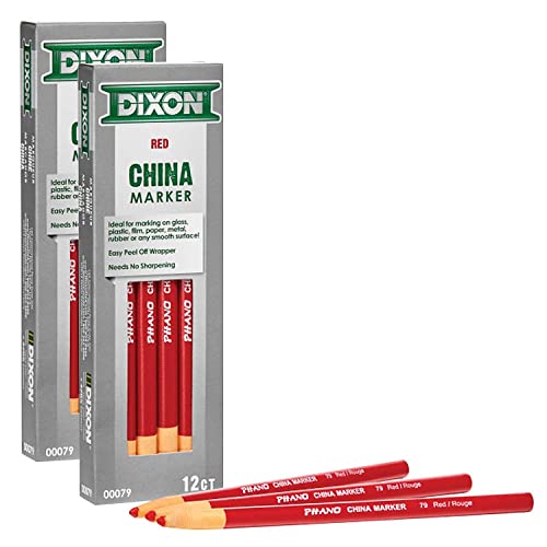 Dixon Phano China Markers, Red, 12 Per Pack, 2 Packs (Dix00079-2) #TOP11