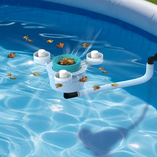 JJ JIANJIN Above Ground Pool Skimmer,No Installation Required, no Adjustable Bracket Required,Comes with 10 Filter Socks, Tri-Float Spin Pool Skimmer,This is...