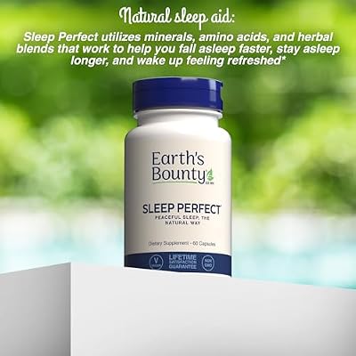 Earth's Bounty Sleep Perfect - Natural Sleep Aid- Made w/Herbal Extracts and L-theanine - No Grogginess - 60 Count