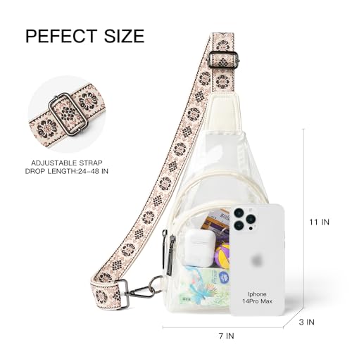 Image of LATMAP Clear Bag for Stadium Events 12x6x12 Clear Purse with 3-Zipper Pockets Crossbody Handbag Tote for Concerts Sports