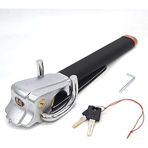 EVERGD Foldable Auto Car Steering Wheel Lock, Anti-Theft Antitheft Security Airbag Lock Locking Safe Devices with Keys, Universal Fit for Cars, Light Trucks, Vans, and SUVs