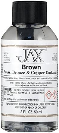 Jax Brown Darkener - 金属仕上げ溶液 - アンティーク仕上げ 熱や電気なし - 2オンス