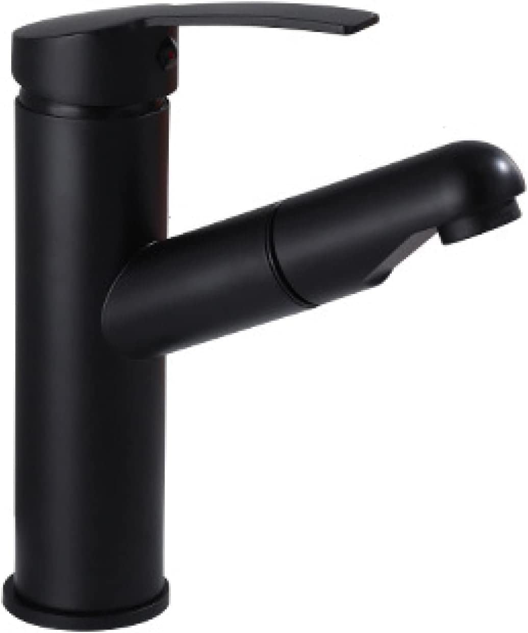Mitigeur lavabo extractible noir avec douchette rotative 360 pour eau chaude et froide