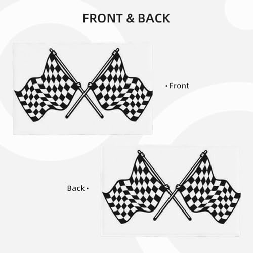 Set de table lin drapeau de course pour repas et pique-nique 6pcs - 4