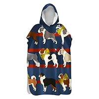 Chickwin Bambini Poncho con Cappuccio Asciugamano, Simpatico Pinguino Stampa Adulto Accappatoio Poncho in Microfibra Telo Mare per Spiaggia Nuoto Surf (75x110cm,Antartide