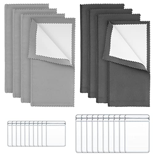 Jewelry Cleaning Cloth 8PCS with 20PCS Jewelry Storage Bag Double-Layer