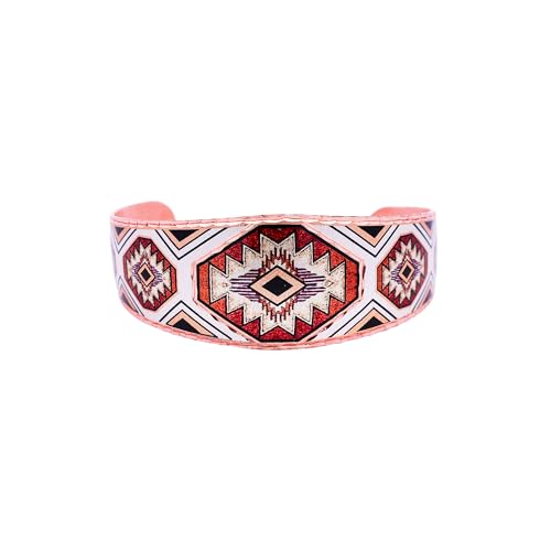 FRONT LINE JEWELRY Southwest Native American Bracelet Cuff – Handmade Adjustable Tapered Tribal Copper Cuff – Indigenous Jewelry Gift for Men & Women