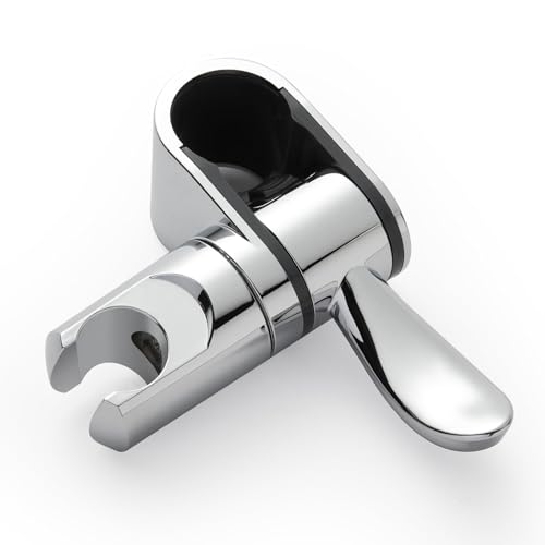 Duschkopfhalterung für Duschstange, Universell für 32mm Griffstangen, 360° Drehbar, Chrom, Einfache Montage ohne Bohren