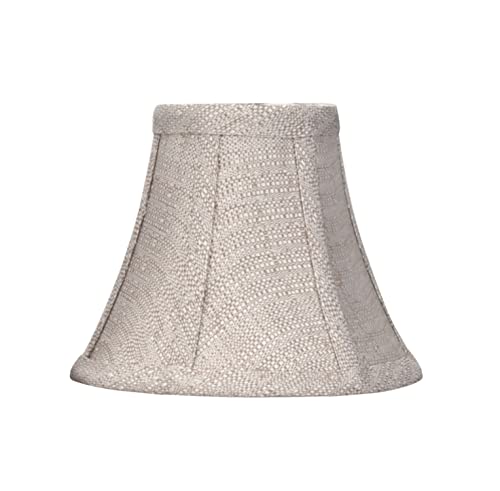 Image of Aspen Creative 30059-2 Small Bell Shape Chandelier Clip-On Lamp Shade Set (2 Pack), Transitional Design in Beige, 6 inch bottom width (3 inch x 6 inch x 5 inch)