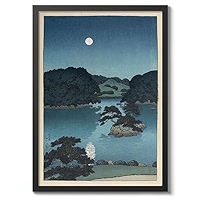 Japanese Art Print full Moon in Magome by Kawase Hasui, Woodblock, Giclée, Print, Asian Art, Cultural Art, Moonlit, Night, Field - Australia