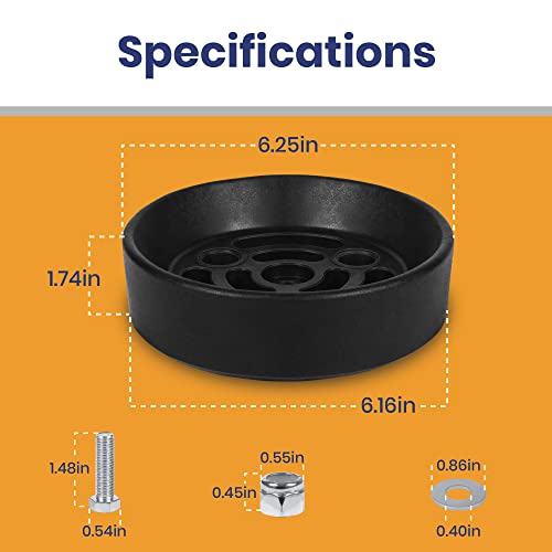 Image of TORQUE Airbag Air Bag Spring Cradle for 6 inch Diameter Convoluted Bellow Style Air Bags, Torque and Firestone Air Spring Suspension Kits (Replaces Daystar KU09140BK) (TR3004)