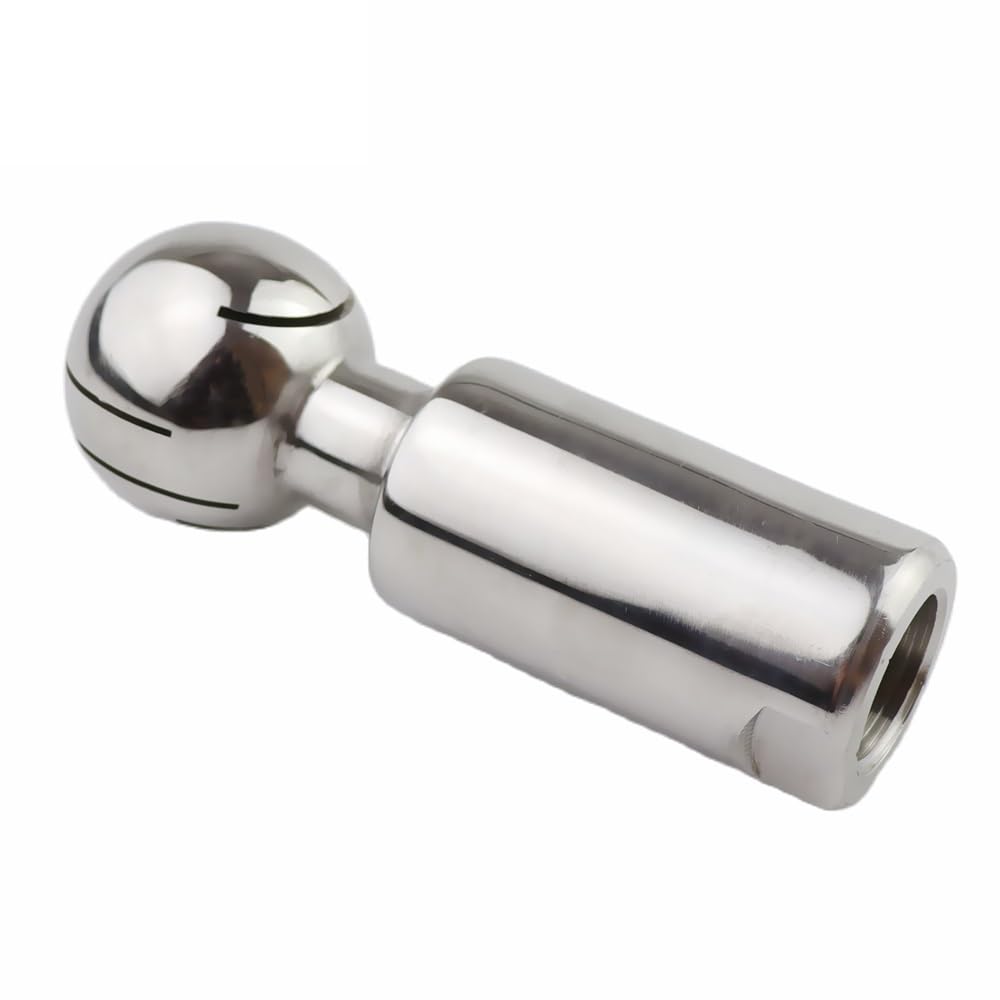 Stainless Rotary Cleaning 360 Degree Coverage SS304 Stainless Rotary Spray Ball, BSP Sanitary Female Thread Tank Cleaning Fitting 1pc(1 inch)