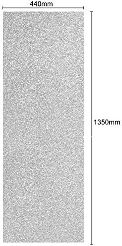 TRIXES Silver Glitter Vinyl Sheet Permanent Wallpaper - Self Adhesive Peel Paper Backing - 1350mm x 440mm Sticky Back Roll - for Walls Furniture Surfaces - Cut to Size