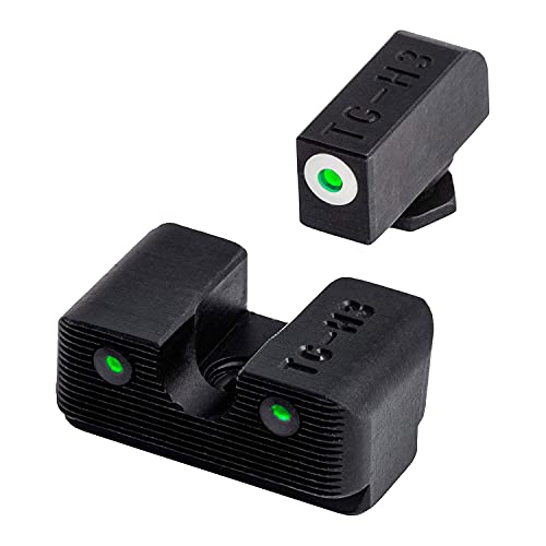 Image of TRUGLO Tritium Pro Night Sights, Compatible with Glock Handgun Models | Compact Durable Glow-in-The-Dark Front & Rear Gun Sight Set with Focus Lock Front Ring