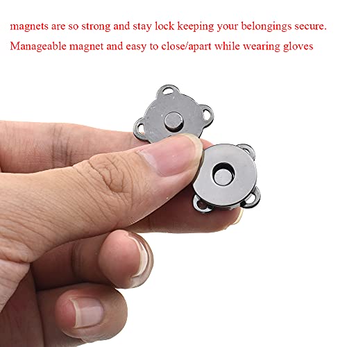 Hahiyo 19.1Mm Length Magnetic Buttons Close Effortlessly Strong Bond Manageable Apart Easy Glue Sew-On Fastener Snap Clasps Gun Black 12 Pieces For Closures Yarn Leather Purses Backpack Canvas Tote #TOP3