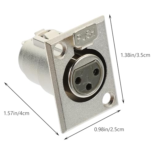 Conector de micrófono hembra con panel metálico resistente para montaje seguro en grabación 2