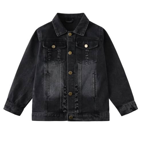Amazon.com: YJBQ Kids Oversized Ripped Soft Denim Jacket Boy Girl