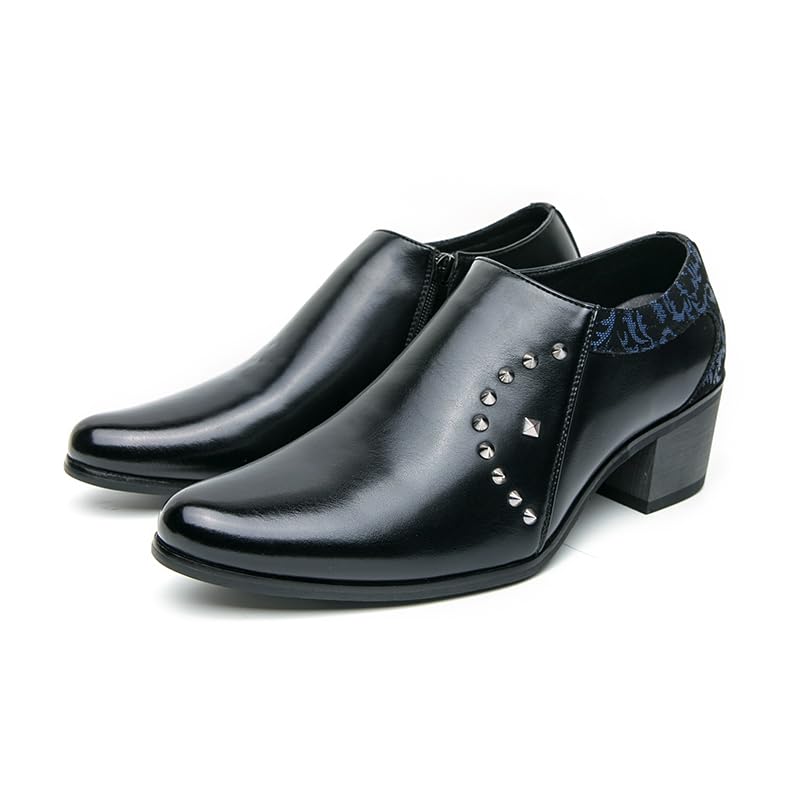 Mens Vintage Leather Platform Lace Up Oxford Shoes Fashion Casual Non Slip Round Toe Sneakers for Walking Driving Travelling