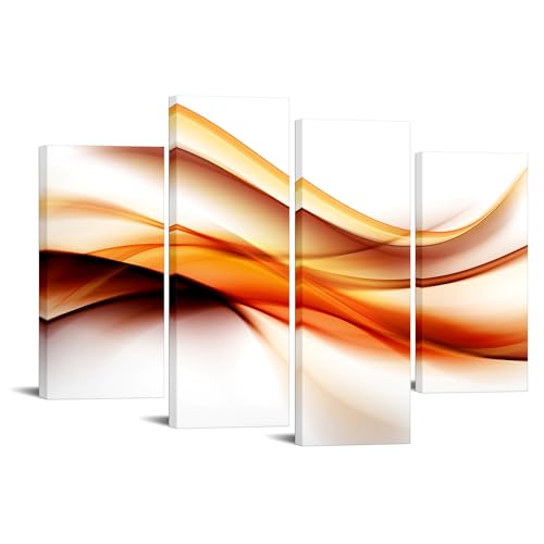KREATIVE ARTS 4-Panel Abstract Wall Art - Orange, Brown, &