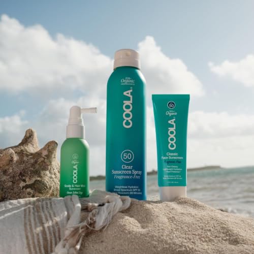 Image of COOLA Organic Scalp Spray & Hair Sunscreen Mist with SPF 30, Dermatologist Tested Hair Care for Daily Protection, Vegan and Gluten Free, Ocean Salted Sage,2 Fl Oz (Pack of 2)