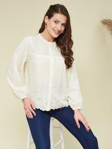 Image of J TURRITOPSIS Women's Cotton Peplum Casual Shirt