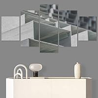 SIGNWIN 5 Panel Canvas Wall Art Abstract Architecture Modern Artwork for Home Decorations Ready to Hang - 60