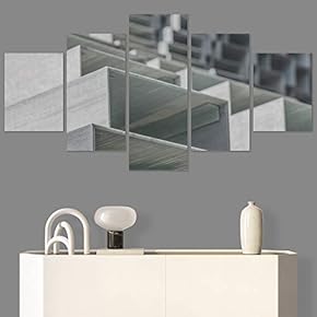 SIGNWIN 5 Panel Canvas Wall Art Abstract Architecture...