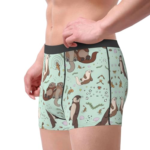 Otters Print Men's Funny Underwear Boxer Briefs, Warriors & Scholars Mens boxer Shorts Boxer4
