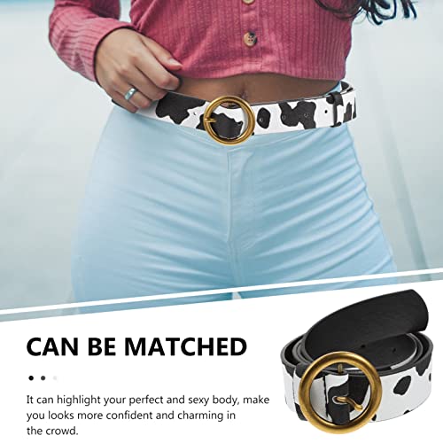 VALICLUD Womens Belts for Jeans Cow Print Belt Womens Leather Belt Animal Print Waist Belt Thin Belts Western Belts for Women3