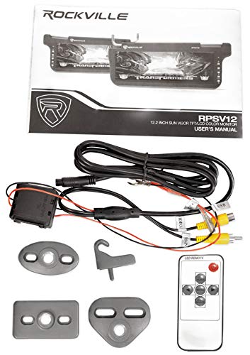 (2) Rockville Rpsv12-Gr 12.1" Grey/Gray Car Sun Visor Monitors/High Definition! #TOP4