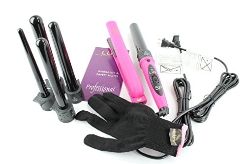 LUV 8 Piece Interchangeable Curler and Styling Iron, Dazzling Hot Pink - Thumbnail 4