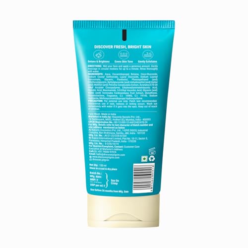 Image of Pilgrim Vitamin C Brightening Gel Face Wash with Glutathione, Niacinamide & Kakadu Plum | Deep Cleanse | Triple Glow | Brightens, Evens & Gently Exfoliates | All Skin Types | 150ml