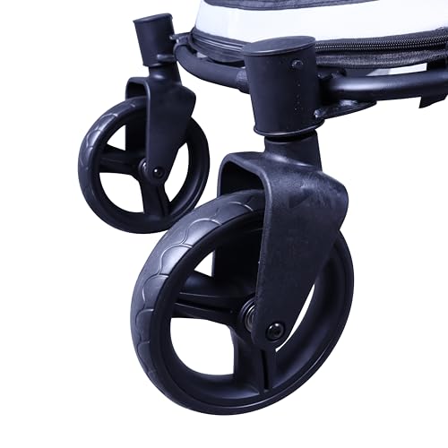 Image of Dog Stroller for Medimu /Large Dogs - Easy Fold Dual Entry Pet Stroller with One-Foot Brake,Ideal up to 80 lbs.