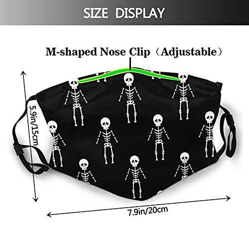 Skeleton Halloween Goth Mask Fashion For Adult Women Men Teens Bandana Adjustable Balaclava Masks Washable Reusable With 2 Filter #TOP1