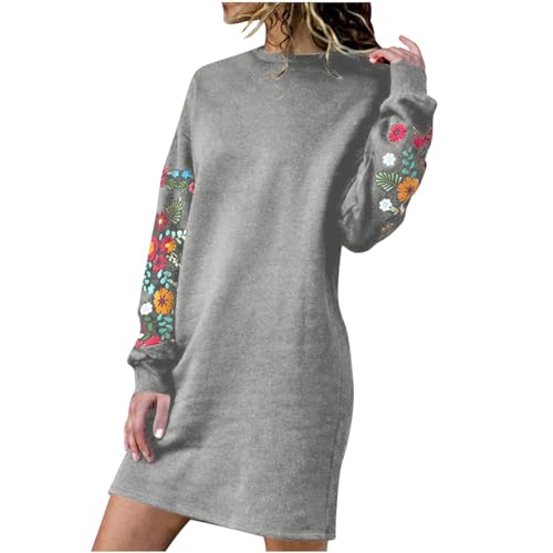 EMATOP Strickkleid Damen Kleid Langarm Herbstkleid Pulloverkleid Elegant Herbst Tunika Umstandskleid