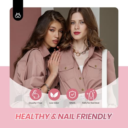 Image of Beetles Jelly Gel Nail Polish Set - 6 Colors Neutral Sheer Nude Pink Brown Gel Polish Kit Soak off UV Nail Concealer Gel Understated Grace French Nail Art Salon DIY Gift for Women