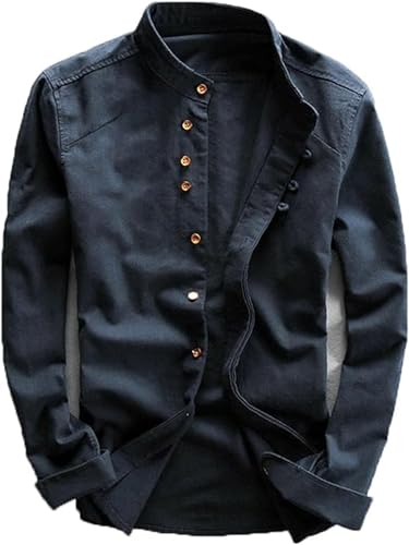 Soulona Katana Shirt, Men's Japan Style Katana Shirt - Blue, L